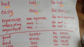 Comparatives and superlatives / language games for 5th graders